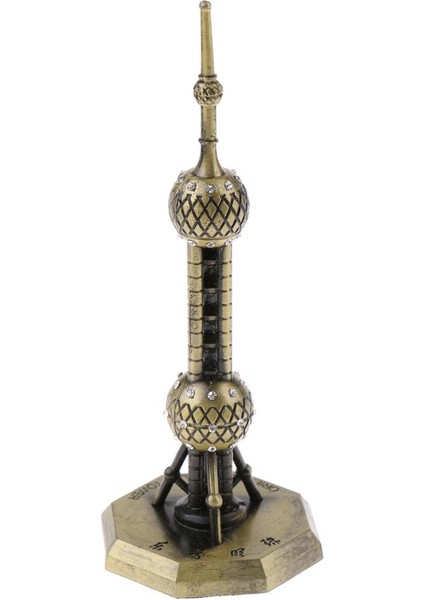 Vintage Bronz Dünyaca Ünlü Bina Mimarlık Modeli, Bina Modeli Heykeli Koleksiyon Figürin Ev Masaüstü Dekoru - 13CM Shanghai Oriental Inci Tv Kulesi (Yurt Dışından) fiyatları