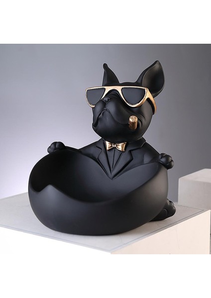 Köpek Heykeli Reçine Heykel Anahtarları Takı Depolama Ofisi Siyah (Yurt Dışından) modelleri