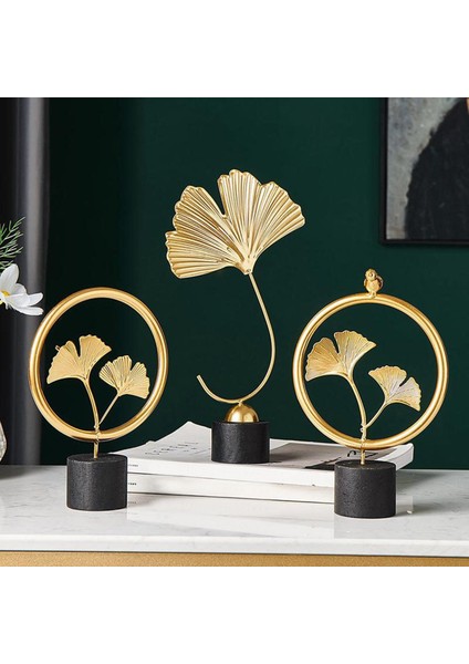 Nordic Style Metal Stand Süsleme Kaplumbağı Ginkgo Yaprak Mobilyaları Ev Dekoru C Için (Yurt Dışından)