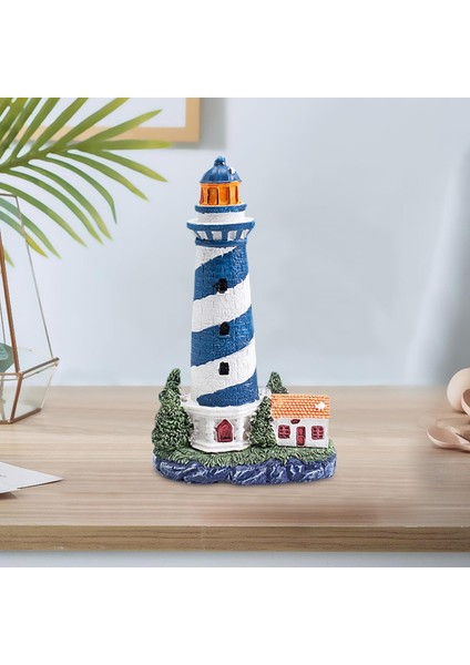Reçine Deniz Feneri Heykelcik Masa Dekor Dekor Oturma Odası Yatak Odası Dekor Mavi (Yurt Dışından)