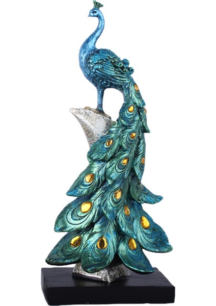Peacock Heykeli En Iyi Hediye Figüre Süsü Için Kabine Masaüstü Sanat Dekor Mavi S (Yurt Dışından)