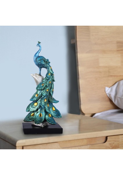 Peacock Heykeli En Iyi Hediye Figüre Süsü Için Kabine Masaüstü Sanat Dekor Mavi S (Yurt Dışından) indirimleri
