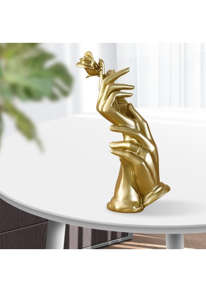 Yaratıcı Reçine Heykel El Taşıyıcı Gül Masaüstü Heykeli El Hediyesi Altın (Yurt Dışından) fiyatları