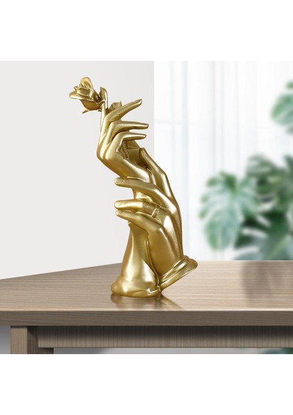 Yaratıcı Reçine Heykel El Taşıyıcı Gül Masaüstü Heykeli El Hediyesi Altın (Yurt Dışından) fırsatları