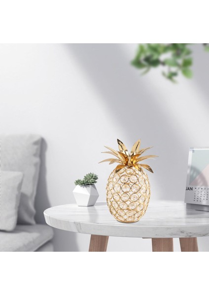 3D Kesik Kristal Meyve Heykeli Oturma Odası Kitaplık Merkez Parçası Ananas (Yurt Dışından)