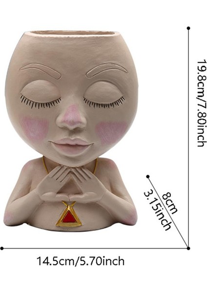 Reçine Bitki Pot Yaratıcı Kafa Ekici Etli Kaktüs Flowerpot Ev Dekor (Yurt Dışından)