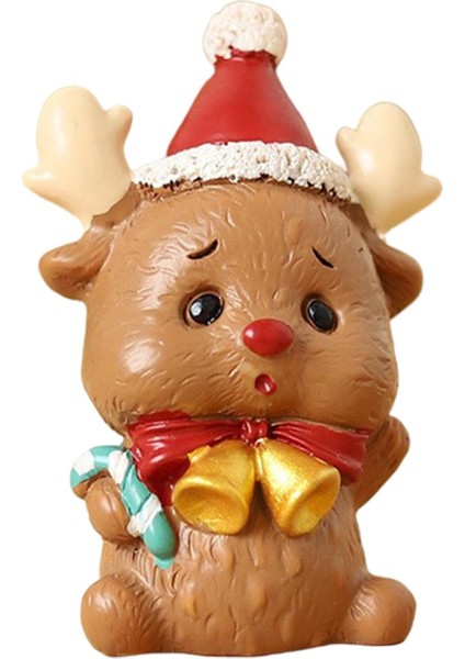 Sharplace Mini Noel Baba Figürin Süsler Bebek Reçine Noel El Sanatları Geyik (Yurt Dışından)