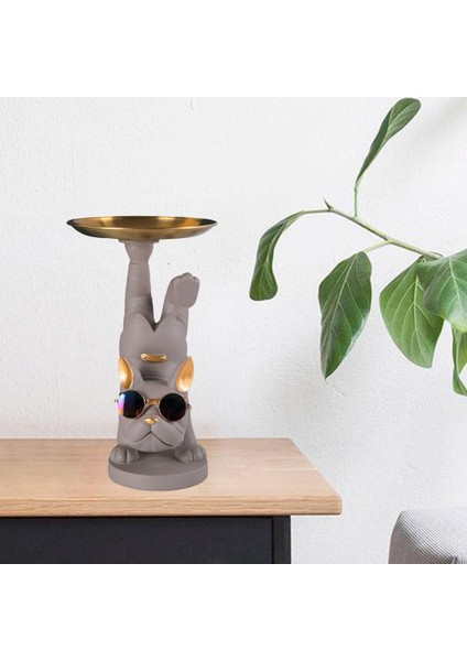 Reçine Köpek Heykeli Heykelcik Depolama Heykeli Gri (Yurt Dışından) fırsatları