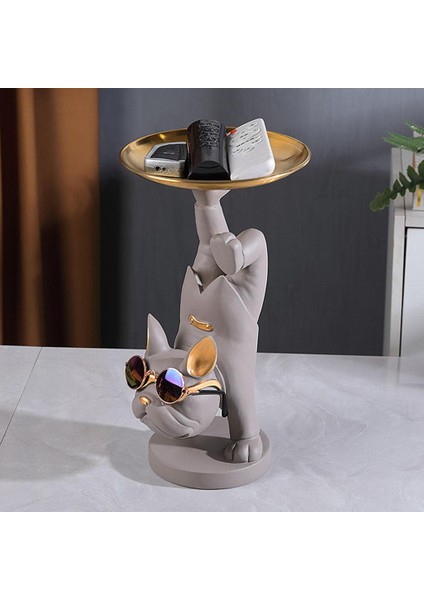 Reçine Köpek Heykeli Heykelcik Depolama Heykeli Gri (Yurt Dışından) indirimleri