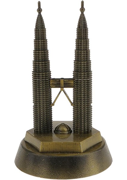16CM Vintage Bronz Kuleler Kuala Lumpur Metal Heykeli Heykelcik (Yurt Dışından)