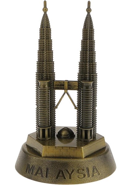 16CM Vintage Bronz Kuleler Kuala Lumpur Metal Heykeli Heykelcik (Yurt Dışından) fiyatları