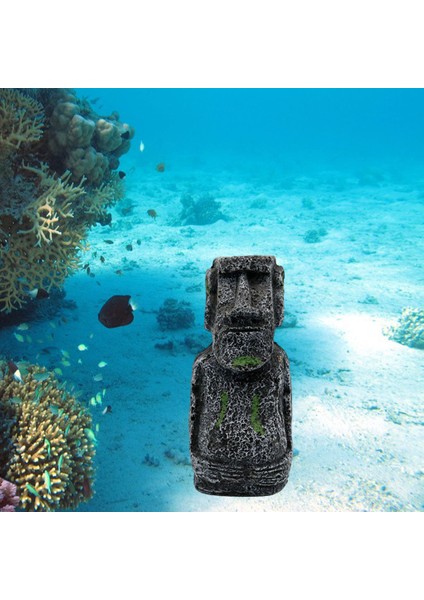 Akvaryum Moai Reçinesi Paskalya Adası Heykelleri Bahçe Peyzaj Yard Dekorasyonu 5X3X12CM (Yurt Dışından)