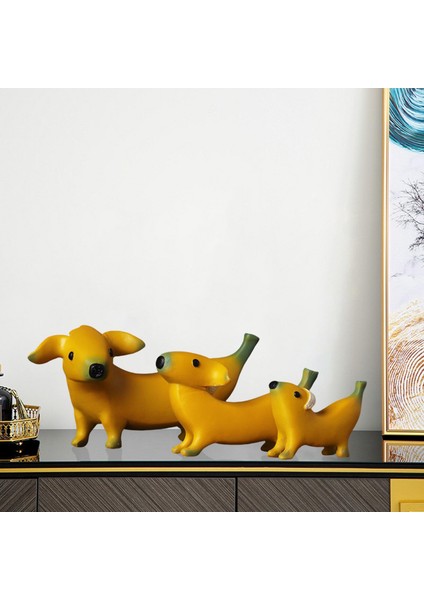 3pcs/set Muz Köpeği Heykelleri Hayvan Sanat Figürinler Heykeli Ev Dekoru (Yurt Dışından) indirimleri