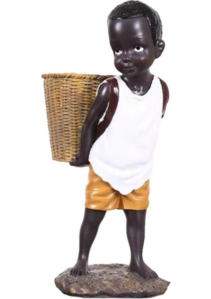 Afrika Heykeli Reçine Tribal Çocuklar Heykelcik Ev Koleksiyon Dekor (Yurt Dışından)