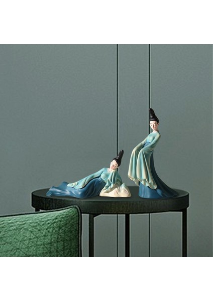 Şiirsel Dansçı Heykelcik Art Reçine Ofis Kabini Masası Yeşil Için Figür Heykeli 25X14CM 15X26CM (Yurt Dışından) modelleri