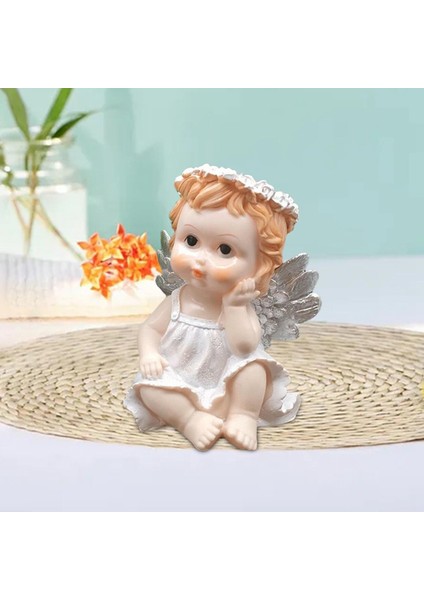 Sevimli Melek Kanat Figürin Heykel Cherub Heykel Ev Dekorasyon Fotoğrafı Tek Eller (Yurt Dışından)