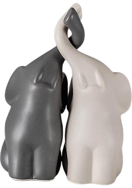 Gri ve Beyaz Fil Seramik Figürinler Ayakta Sanat El Sanatları Ev Dekoru Hediyeleri S Beyaz Gri (Yurt Dışından) fırsatları