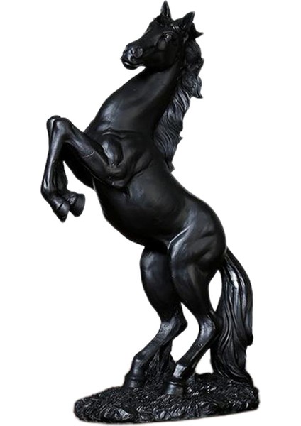 Avrupa Savaşı At Heykeli Reçine Hayvan Heykel Dekorasyon Hediye El Sanatları Siyah (Yurt Dışından)