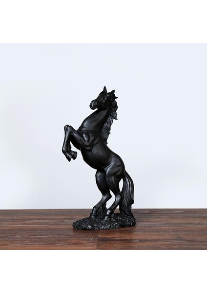 Avrupa Savaşı At Heykeli Reçine Hayvan Heykel Dekorasyon Hediye El Sanatları Siyah (Yurt Dışından) modelleri