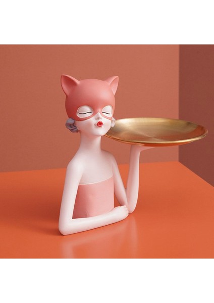 Kız Heykel Depolama Tepsisi Organizatör Hediye Ev Düğün Süs Pembe (Yurt Dışından) fiyatları