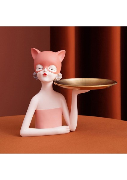 Kız Heykel Depolama Tepsisi Organizatör Hediye Ev Düğün Süs Pembe (Yurt Dışından) modelleri