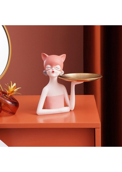 Kız Heykel Depolama Tepsisi Organizatör Hediye Ev Düğün Süs Pembe (Yurt Dışından) fırsatları