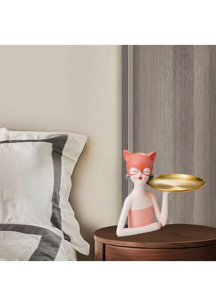 Kız Heykel Depolama Tepsisi Organizatör Hediye Ev Düğün Süs Pembe (Yurt Dışından) indirimleri