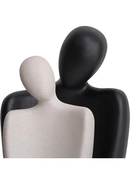 Lover Heykel Seramik Çift Figürin Masaüstü Dekorasyon Yıldönümü Hediye Beyaz S Siyah L (Yurt Dışından) modelleri