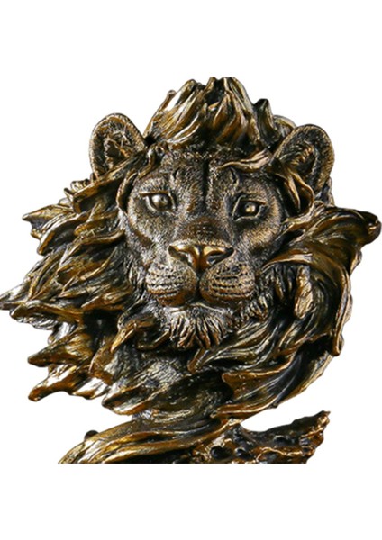 Modern 3D Lion Heykel Figürin Ev Ofis Raf Feng Shui Kitaplık Dekor Bakır Renk (Yurt Dışından) fırsatları