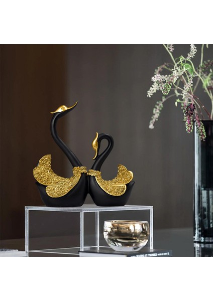 Swan Lover Heykel Iç Çocuk Odası Masa Tabanı Siyah (Yurt Dışından)