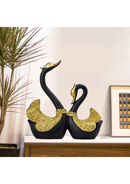 Swan Lover Heykel Iç Çocuk Odası Masa Tabanı Siyah (Yurt Dışından)