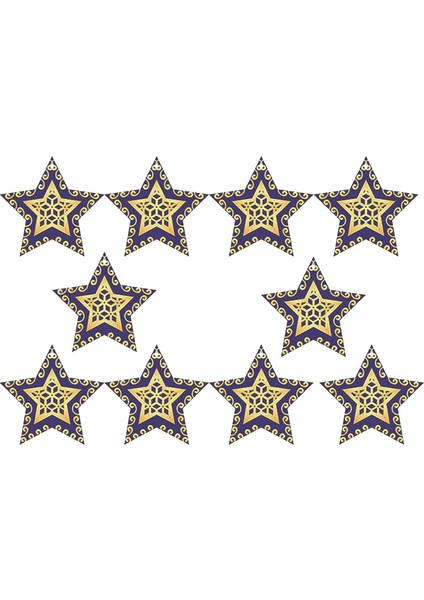 10 Adet Eid Mübarek Ahşap Süs Asma Festivali A (Yurt Dışından)