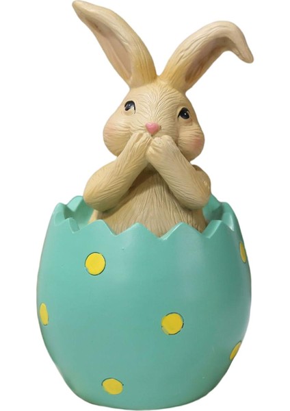 Sevimli Tavşan Heykeli Paskalya Tavşanı Masa Ofis Bahar Paskalya Dekoru Kapak Ağız Yeşil (Yurt Dışından)