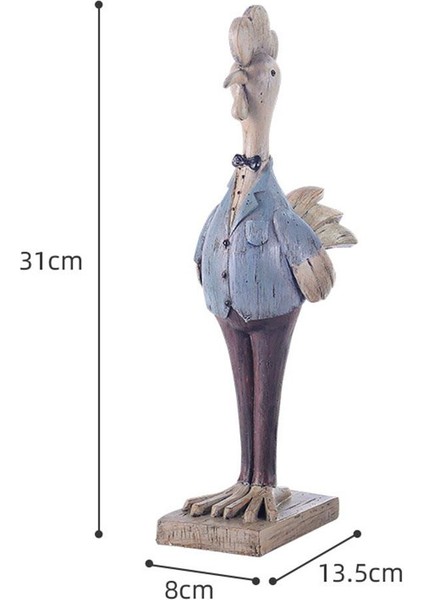 Reçine Tavuk Heykeli Küçük Sevimli Horoz Biber Çalkalayıcı Sanat Figürin Ev Için 8X13.5X31CM (Yurt Dışından) modelleri