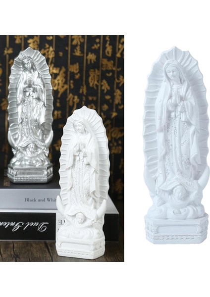 Katolik Madonna Aziz Heykel Figür Masa Reçine Heykeli Heykelcik Beyaz (Yurt Dışından) fırsatları