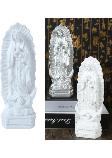 Katolik Madonna Aziz Heykel Figür Masa Reçine Heykeli Heykelcik Beyaz (Yurt Dışından) indirimleri