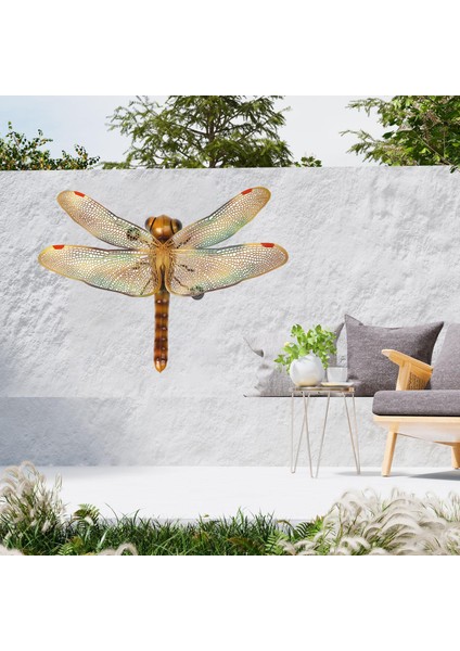 2pieces Dragonfly Dekorasyonları Bahçe Kapısı Çit Için Duvar Heykelleri Sundurma Sarı ve Mavi (Yurt Dışından) modelleri