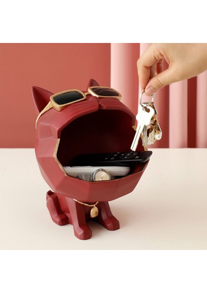 Depolama Tepsisi Heykeli Ev Ofisi Masaüstü Dekorasyon Süslemesi Kırmızı (Yurt Dışından) fırsatları