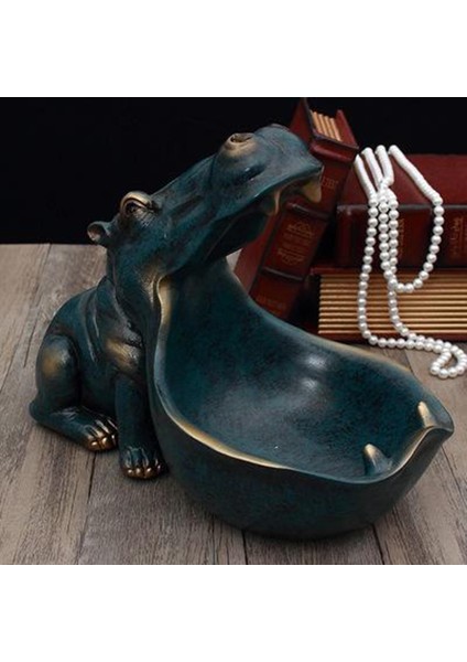 Hippo Depolama Tepsisi Heykeli El Sanatları Ev Ofisi Dekorasyon Mavi (Yurt Dışından) fırsatları