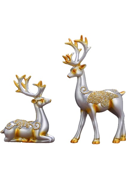 2x Ren Geyiği Geyik Heykeli Hayvan Süsleme Masası Kitaplık Evi (Yurt Dışından) fiyatları