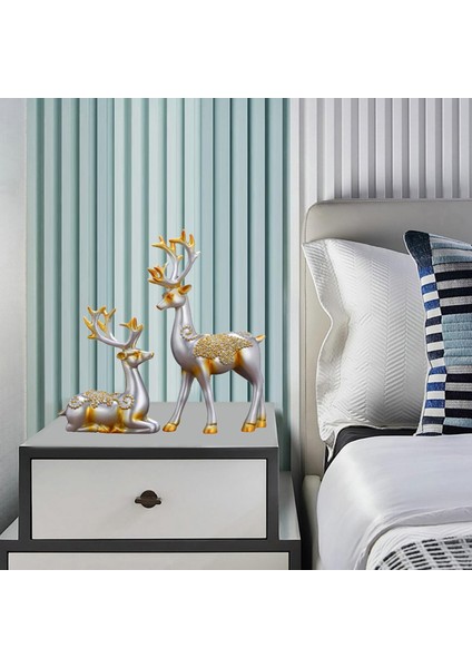 2x Ren Geyiği Geyik Heykeli Hayvan Süsleme Masası Kitaplık Evi (Yurt Dışından) fırsatları