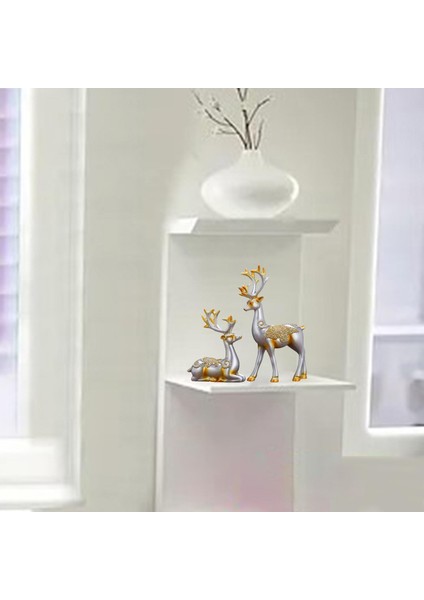 2x Ren Geyiği Geyik Heykeli Hayvan Süsleme Masası Kitaplık Evi (Yurt Dışından) indirimleri