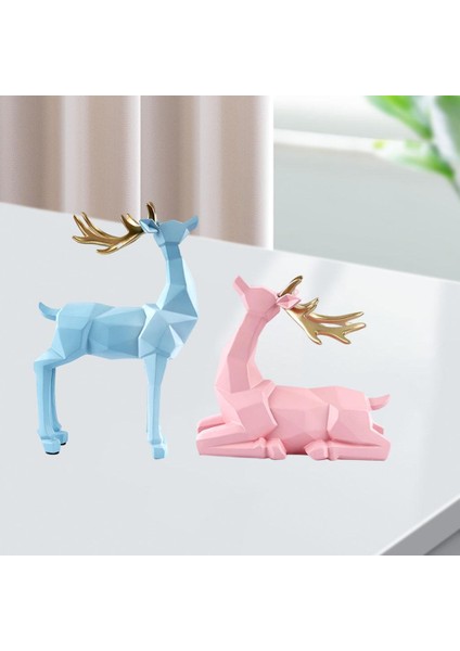 2pcs Geyik Heykeli Rhombus Ren Geyiği Sevgilisi Heykel Raf Figürin Süslemesi (Yurt Dışından) indirimleri