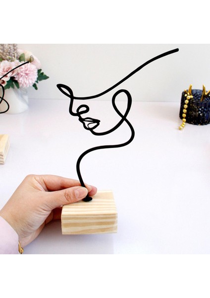 Soyut Anahat Heykel Ferforje Figür Dekorasyonu L (Yurt Dışından) fırsatları