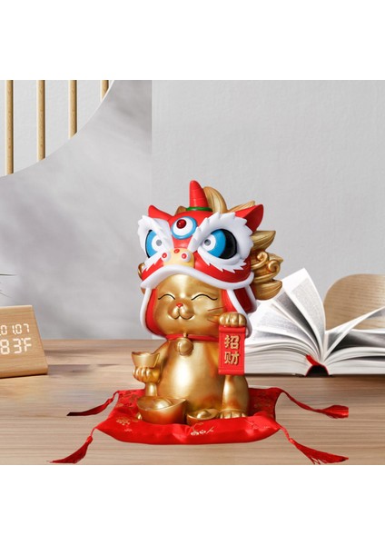 Sharprepublic Lucky Cat Süsler Heykel Figürinleri Ev Sundurma Altın Için Fengshui Reçinesi (Yurt Dışından) fiyatları