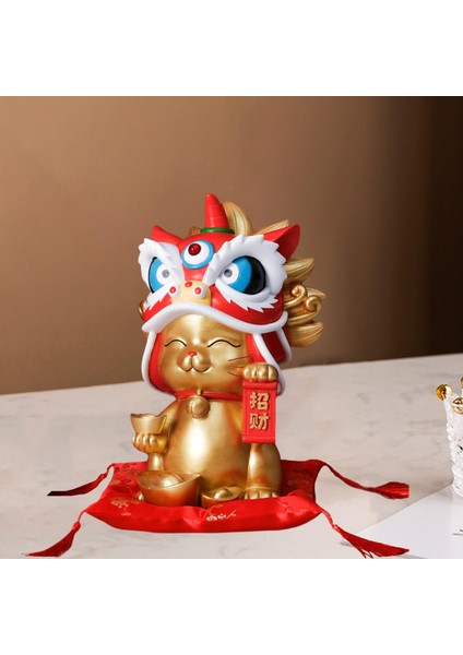 Sharprepublic Lucky Cat Süsler Heykel Figürinleri Ev Sundurma Altın Için Fengshui Reçinesi (Yurt Dışından) modelleri