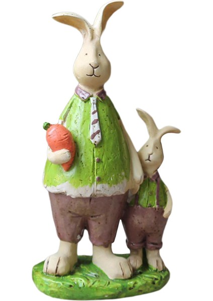 Sevimli Tavşan Heykeli Hayvan Heykel Süs Hediyesi Ev Dekorasyon Figürinleri B (Yurt Dışından)