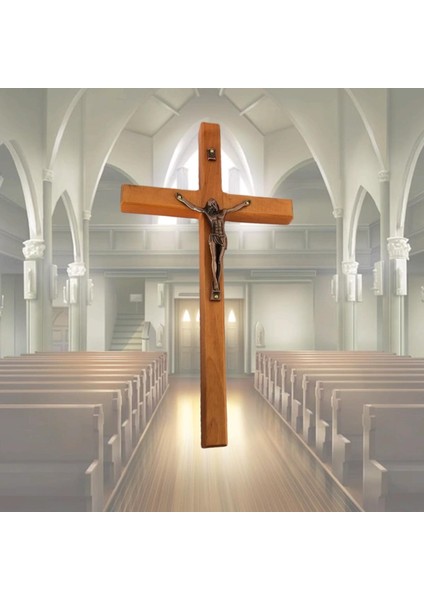 Ahşap Isa Crucifix Heykel Katolik Heykelcik El Sanatları Duvar Kilisesi Dekor Hediyesi (Yurt Dışından) modelleri