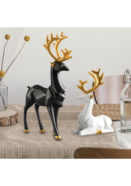 2x Ren Geyiği Heykelleri Heykelcik Sevgilisi Geyik Heykelleri Araba Iç Dekor Duran Siyah S (Yurt Dışından) indirimleri
