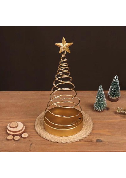Spiral Noel Ağacı Gece Işığı, Ferforje Masa Dekoru Aydınlatma, Tabletop Gece Işığı Ağaçları Oturma Odası Için Süsler, Yatak Odası (Yurt Dışından)